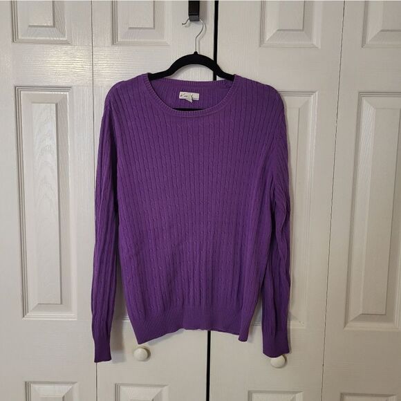 Kim Rogers purple crew neck long-sleeved sweater - Picture 1 of 5